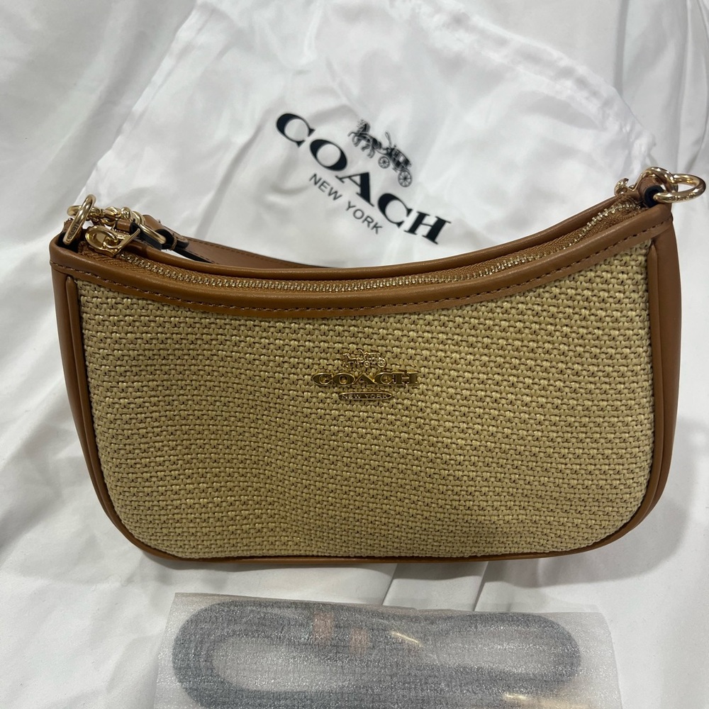 Coach Tan and Brown Shoulder Bag